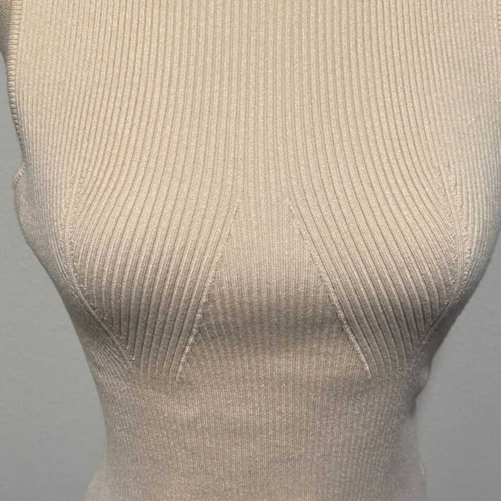 Commense Cream Ribbed Tank Top - Picture 2 of 3